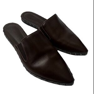 Jenni Kayne Studded Brown Leather Mules